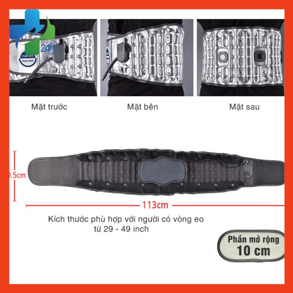 Đai Lưng Cột Sống Thoát Vị Đĩa Đệm Hailicare, Đai Hơi Kéo Dãn Cột Sống Chính Hãng