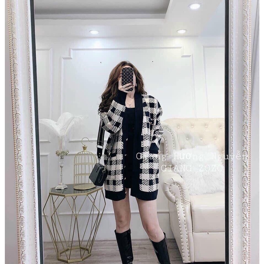 Áo khoác len Bigsize kẻ ô AL115