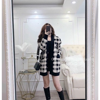 Áo khoác len Bigsize kẻ ô AL115