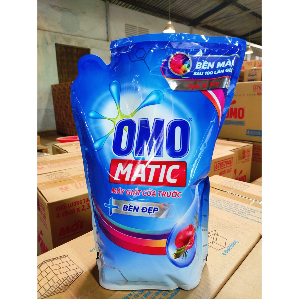 Nước Giặt OMO Matic Cửa Trước 1,9L mới (Xanh)