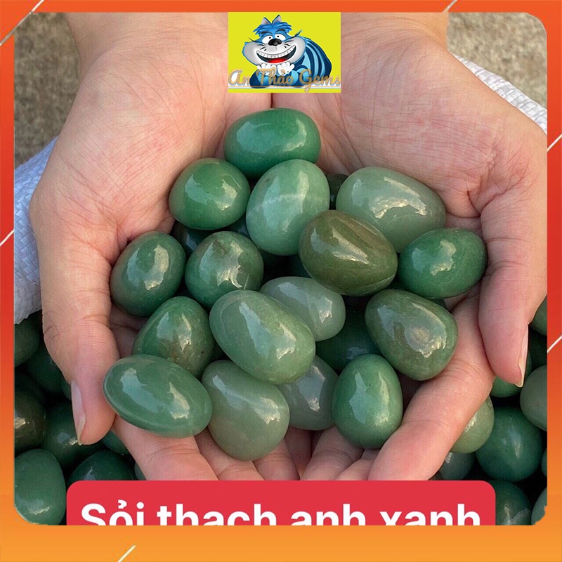 Viên Sỏi Màu Xanh Ngọc Thiên Nhiên - Đá Phong Thuỷ Trang Trí Nhà Cửa, Thả Bể Cá