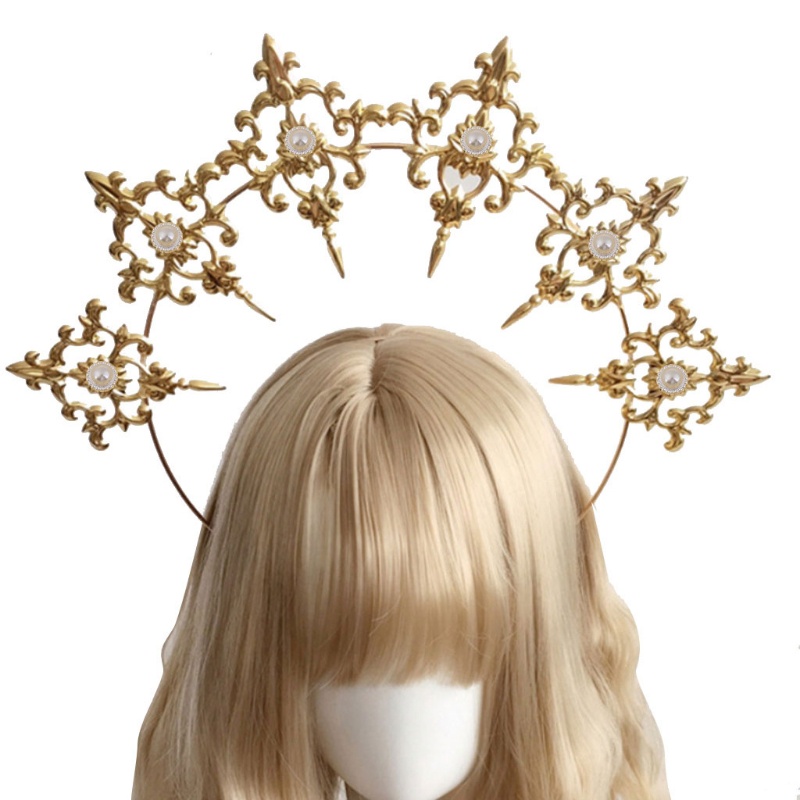Cài tóc hình vương miện mặt trời phong cách Lolita KC Notre Dame Virgin Mary Halo