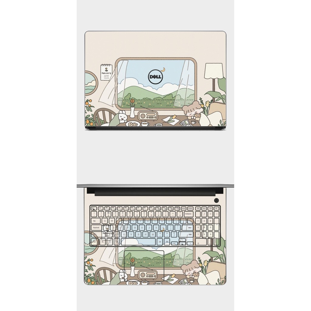 Combo Miếng Dán Laptop Decal Skin in theo yêu cầu cho Dell Asus HP Macbook Acer Thinkpad Lenovo Sony Vaio Decal 3M Nhập