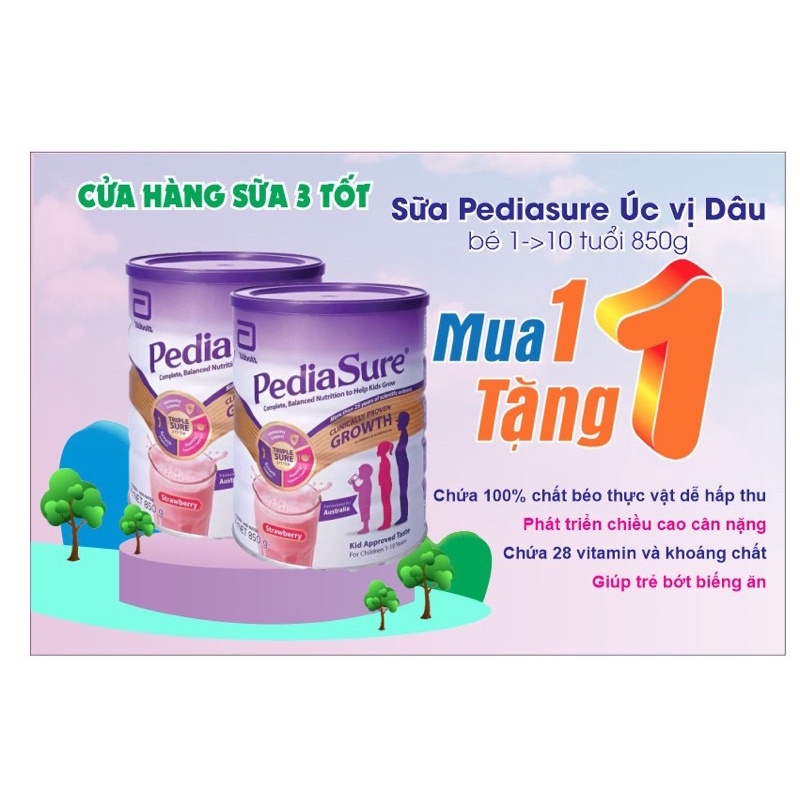 Sữa PediaSure Úc Vị Dâu (date 31/05/2022)