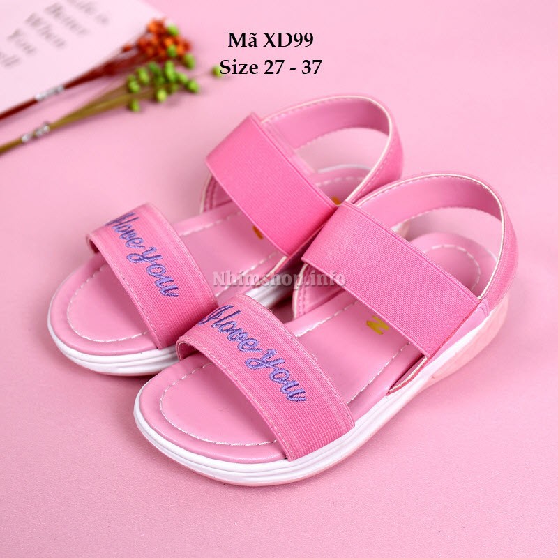 Sandal Bé Gái 3 - 12 Tuổi Quai Thun Co Giãn XD99 (Có ảnh thực tế)