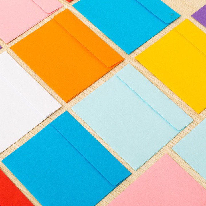 Combo 10 bao thư mini màu sắc kích thước 8.8 x 9.8cm (PB16)