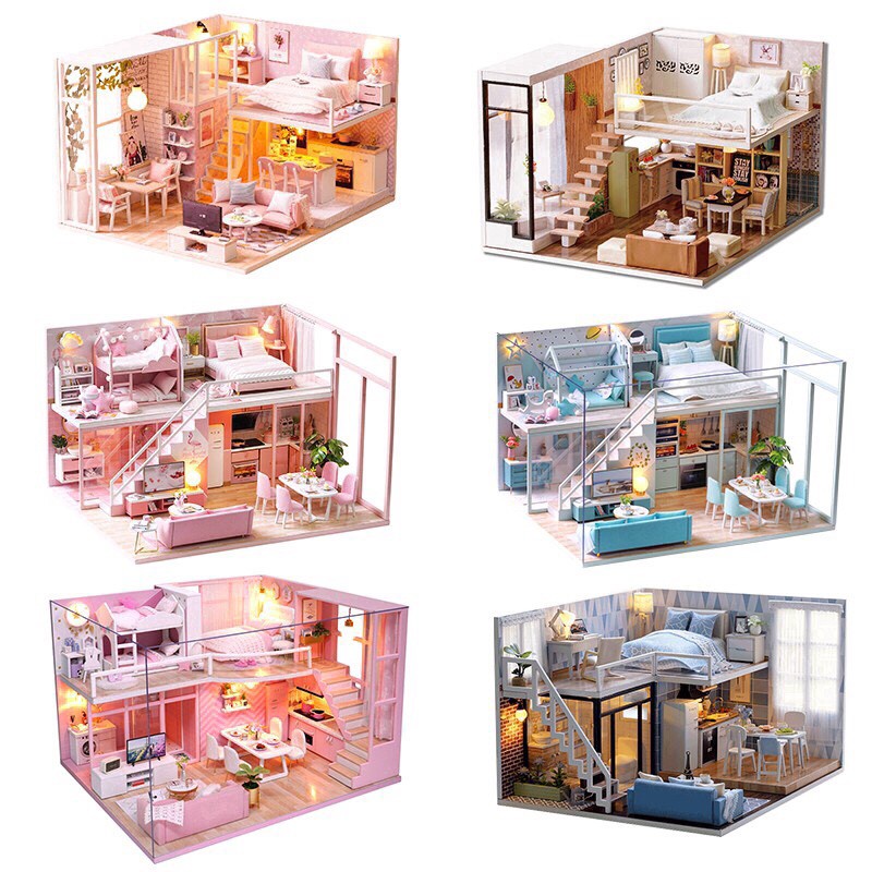 Mô Hình Lắp Láp Nhà Búp Bê DIY - Ngôi Nhà Mơ Ước Tặng  Keo Sữa