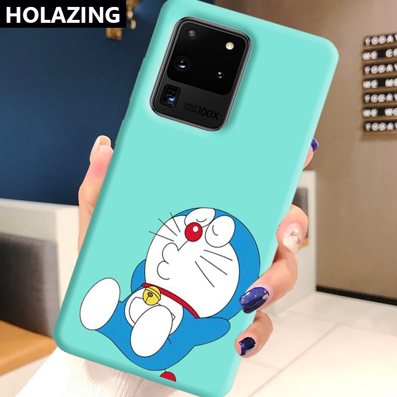 Samsung Galaxy S20 Ultra Samsung Note 20 Ultra 10 Plus 9 S10 5G Plus S9 S20 FE Candy Color Phone Cases vỏ điện thoại Doraemon Soft Silicone Cover