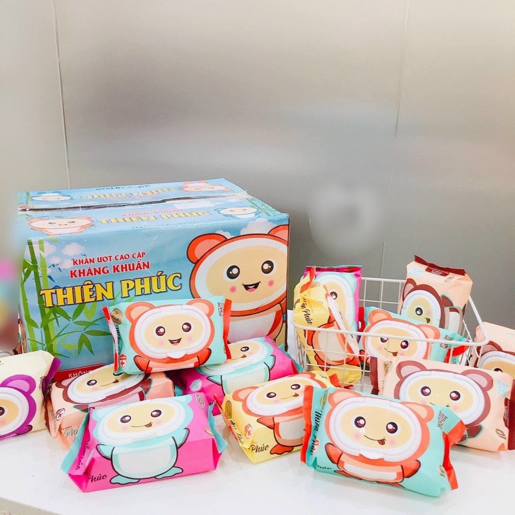 Khăn giấy ướt baby không mùi kháng khuẩn hình gấu gói 100 tờ LT