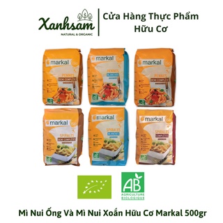 Mì nui ống và mì nui xoắn hữu cơ markal trắng/bán lứt/lứt 500gr - xanhsam organic
