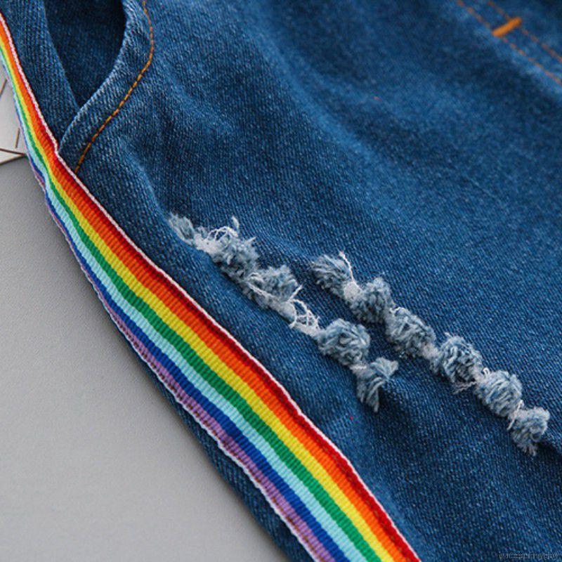 Bộ áo thun hình cầu vồng + quần dài cá tính cho bé