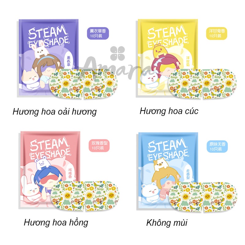 Miếng Chườm Mắt Chườm Nóng STEAM EYESHADE Sông Hơi Giảm Mỏi Mắt Giúp Mắt Thư Giãn