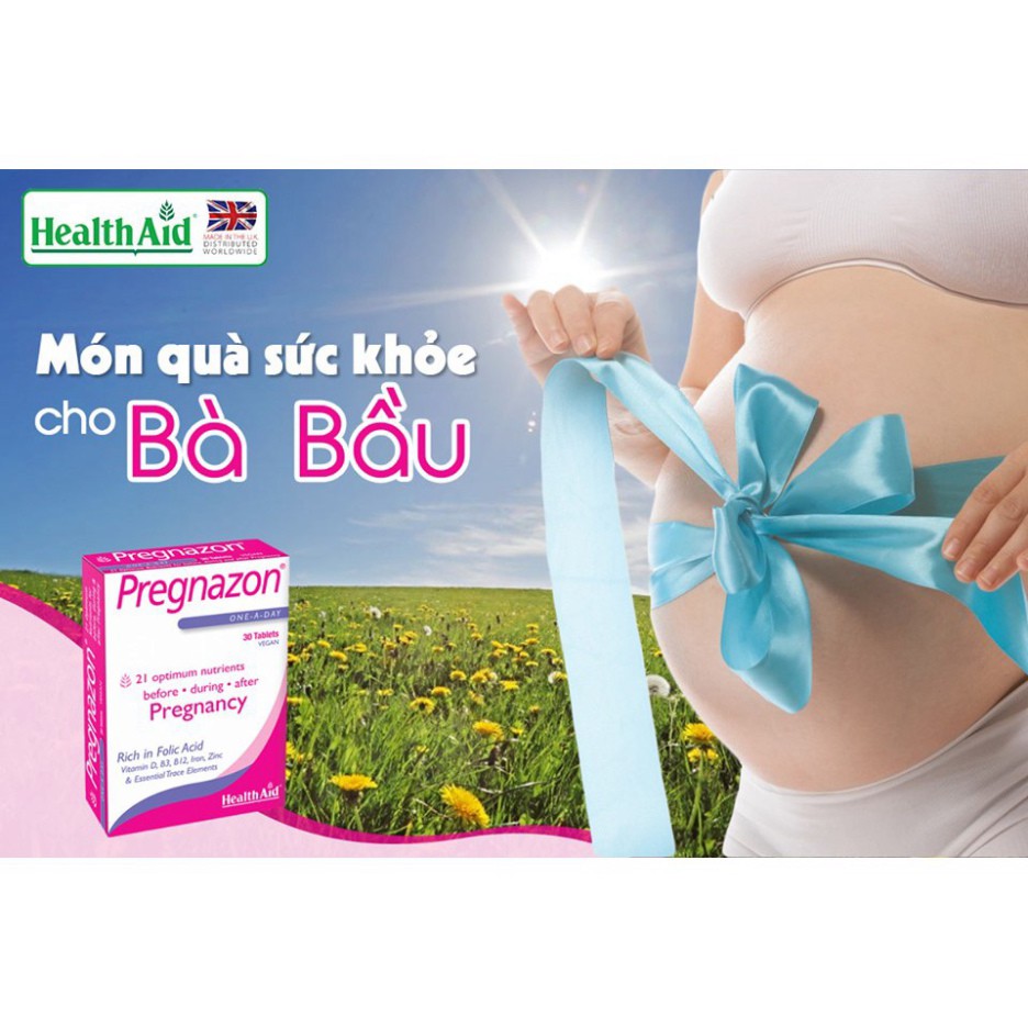 {UK} Healthaid Pregnazon – Vitamin tổng hợp cho mẹ bầu, phụ nữ cho con bú