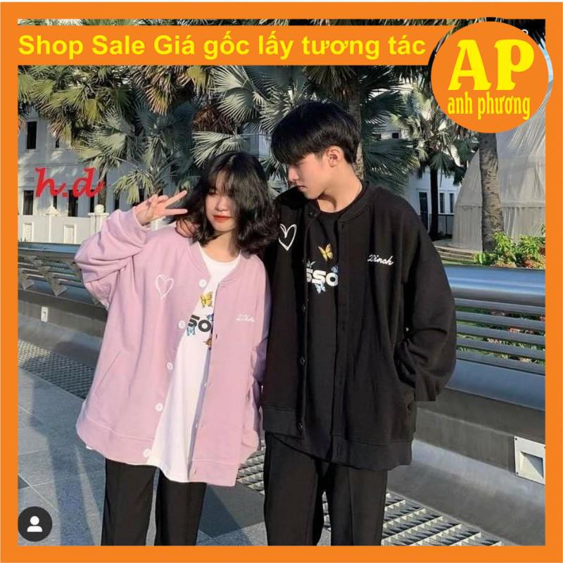 [ Mã FAMAYWA2 giảm 10K đơn 50K] Áo khoác cadigan in tim trắng hai mặt