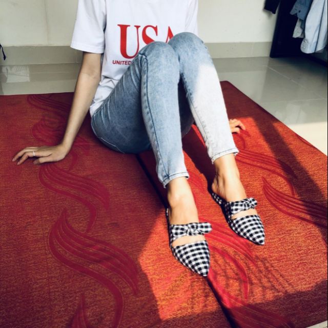 Slingback nơ cao 2cm