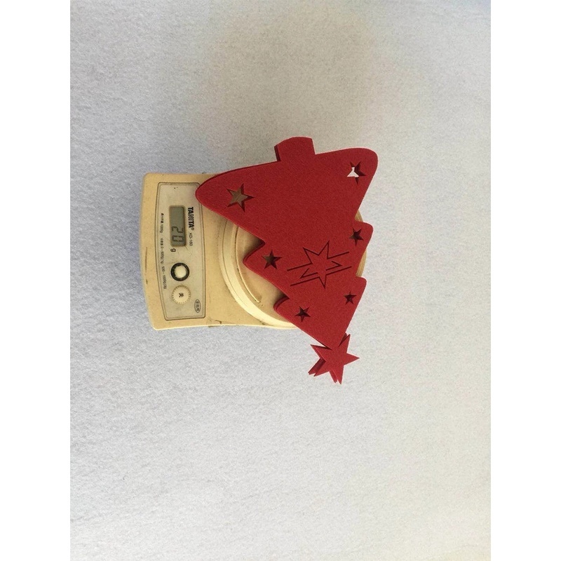 Bộ 4 Túi Đựng Dao Nĩa Hình Cây Thông Giáng Sinh Màu Đỏ Dùng Trang Trí Bàn Ăn