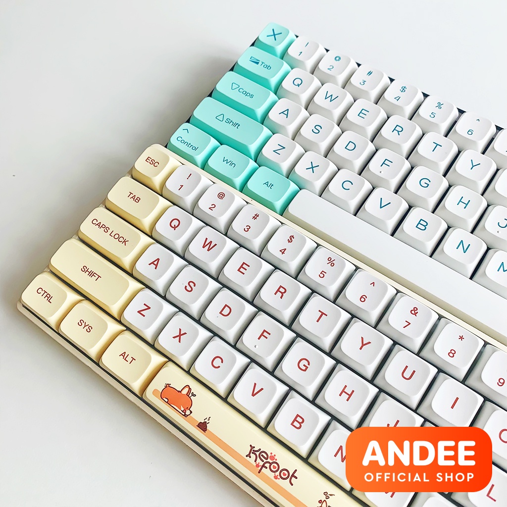 Keycap nút bàn phím XDA Ice Mint - Corgi 9mm PBT nhiều màu dễ thương cho bàn phím cơ