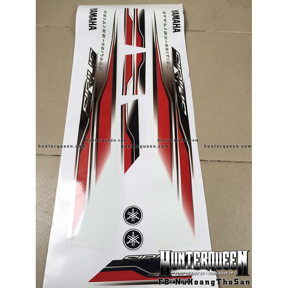 Tem rời Sirius - Xe trắng, tem 2015 đỏ - Thiết kế theo yêu cầu, chỉnh sửa theo ý. Sắc nét, bền màu