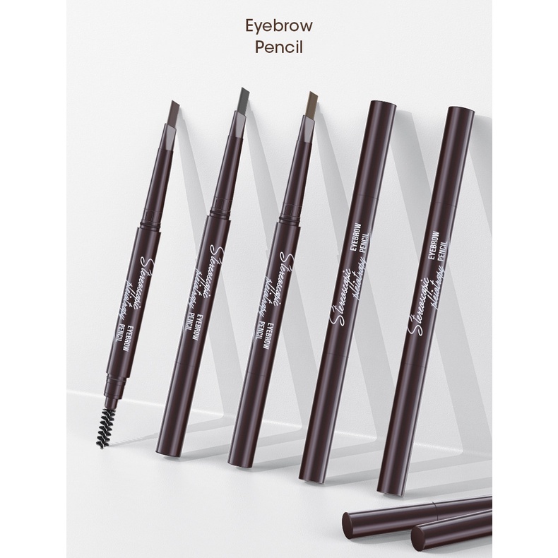 [Hàng mới về] Bút Vẽ Lông Mày Kiêm Cọ Chải Hai Đầu 2 Trong 1 Không Thấm Nước Lâu Trôi