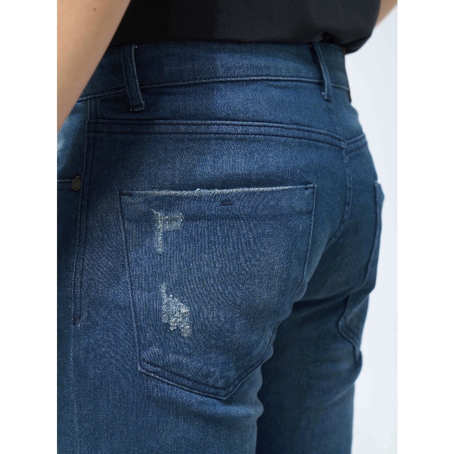 Quần Jean Nam Quần Bò Hàng Hiệu Owen QJSL23955 dáng slim fit ống côn Vải Denim Cotton Cao Cấp Bền Màu Co Giãn Tốt