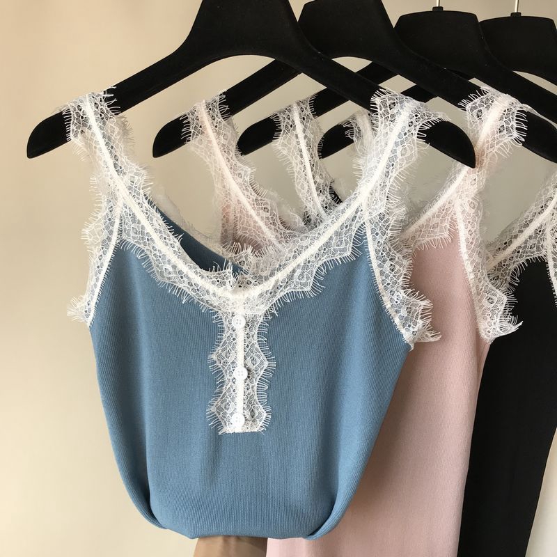 Áo Tank Top dệt kim thiết kế màu trơn thanh lịch | BigBuy360 - bigbuy360.vn