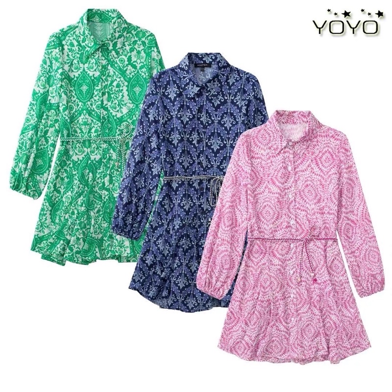 Đầm sơ mi dáng xoè  hàng TQ