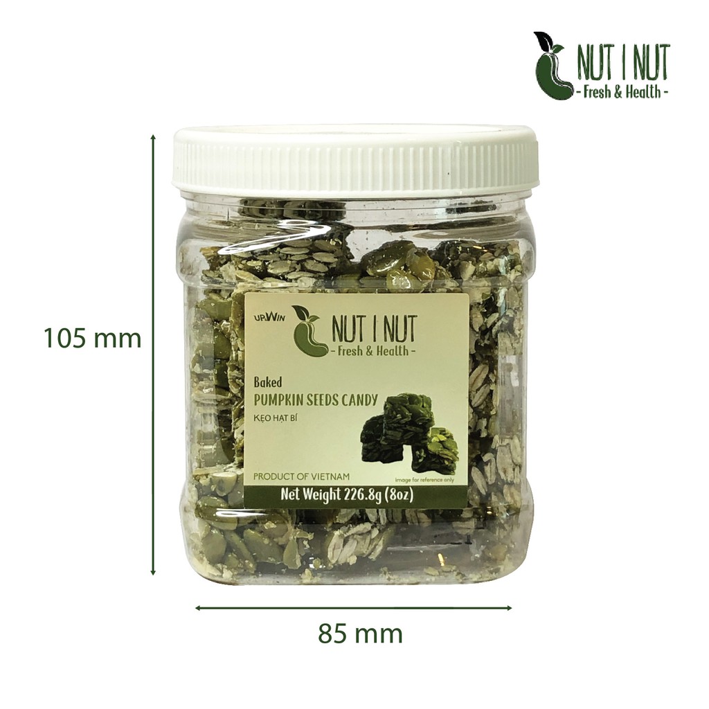 Kẹo hạt bí NUT I NUT sấy tự nhiên làm kẹo hũ 226.8 gram