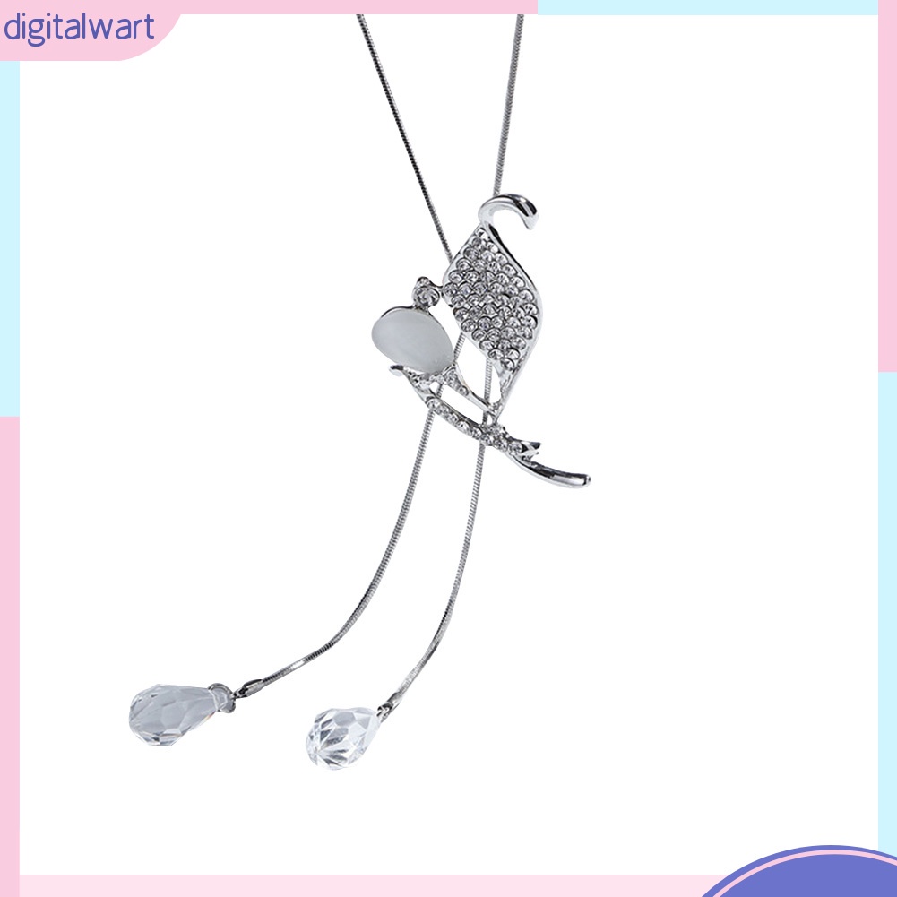 Dây chuyền dài mặt đá Opal đính đá quý nhân tạo sang trọng dành cho nữ