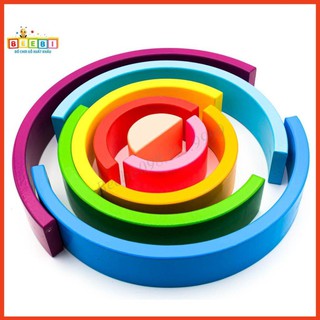 Bộ xếp hình cầu vồng - Đồ chơi gỗ cao cấp xuất khẩu châu âu