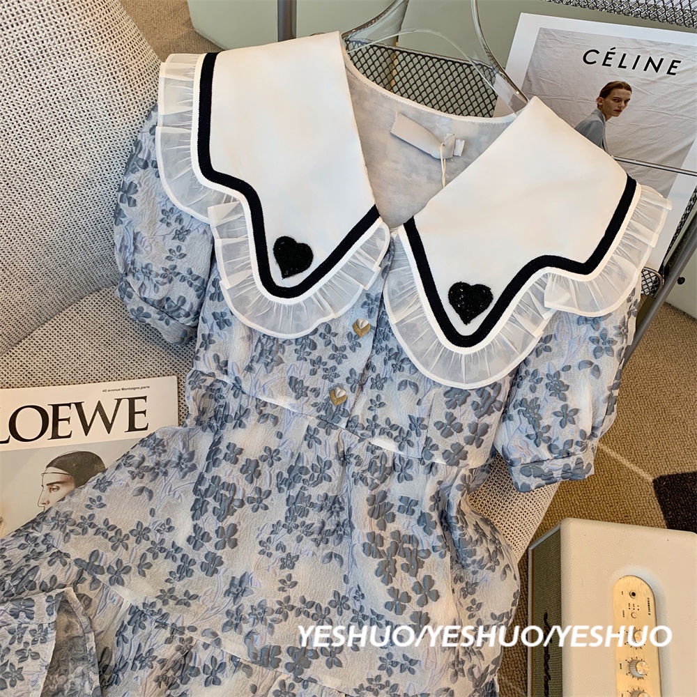 Đầm Tay Phồng Ôm Eo In Họa Tiết Hoa Phong Cách Mới Thời Trang Mùa Hè Xinh Xắn Cho Nữ