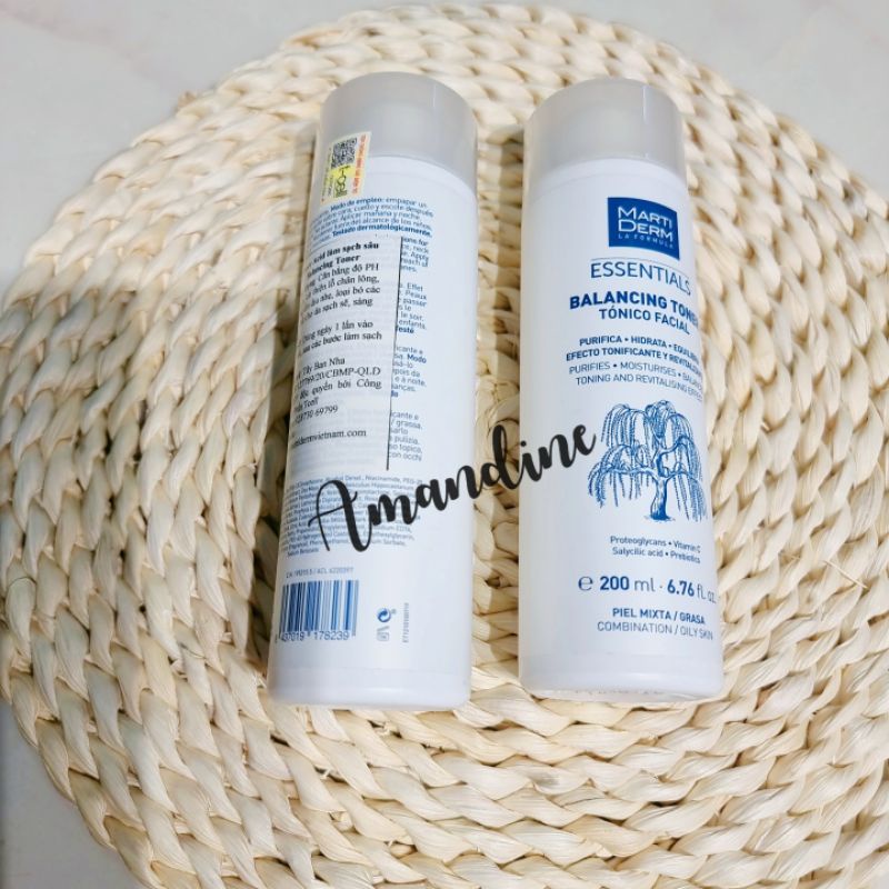 MartiDerm Essentials Balancing Toner-Nước Cân Bằng Làm Sạch Chứa BHA & Prebiotics