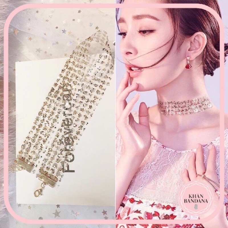 Choker ren lấp lánh - Vòng cổ kim tuyến