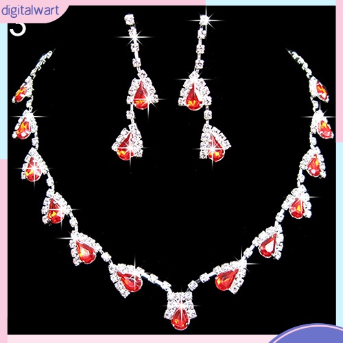 Bộ Vòng cổ + Bông Tai Đính Đá Zircon Cho Nữ