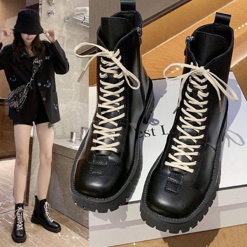 Giày Boot Đế Dày Tăng Chiều Cao Thiết Kế Mới Thời Trang Mùa Thu Theo Phong Cách Anh