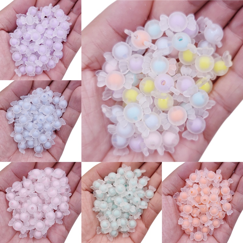 Bộ 20 Hạt Tròn Hai Lớp Dùng Làm Trang Sức DIY