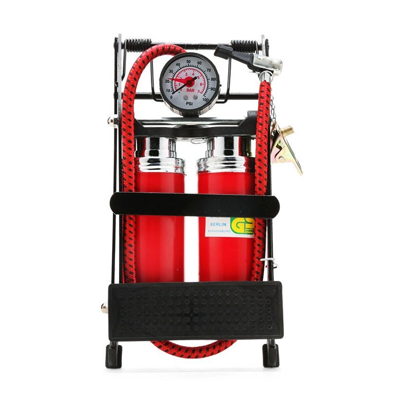 Bơm đạp chân đôi 2 bitton cao cấp Tienich168 TI28 (Đỏ)