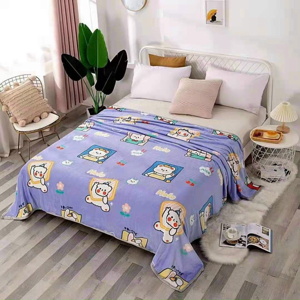 Chăn Thun Lạnh - Chăn Tuyết nhung - Chăn Lông Tuyết 2mx2m3 phù hợp cho mùa hè hoặc nằm phòng điều hòa Giá rẻ
