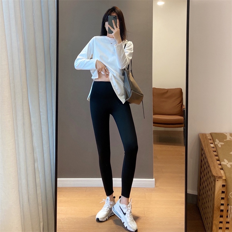 Quần legging nữ dài đẹp vải thun cotton co giãn ôm bó, Quần tregging nữ dài tập gym lưng cạp cao nâng mông Geleva LEG521