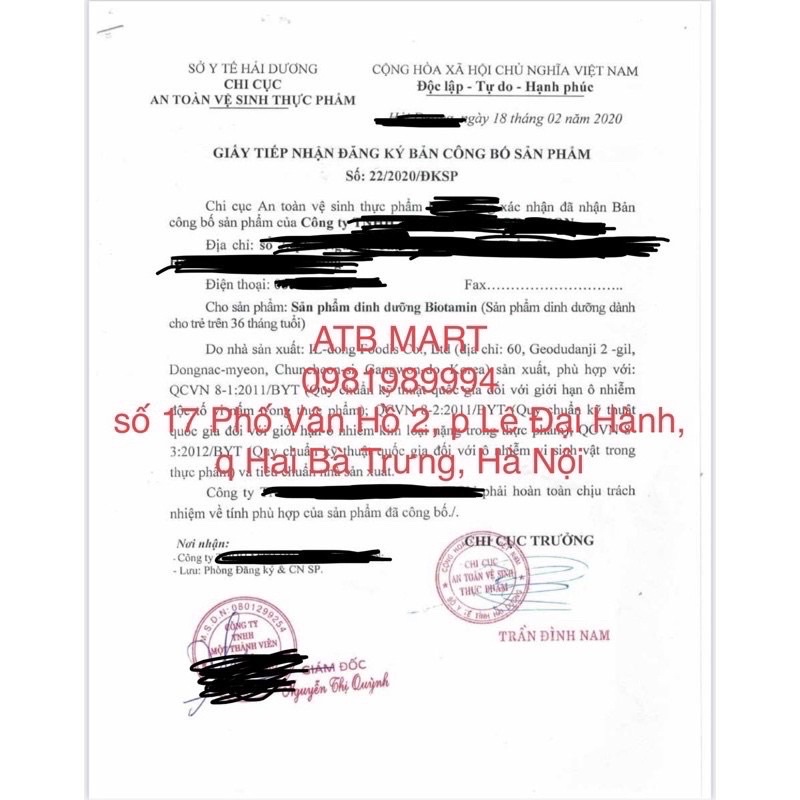 Men Vi Sinh Hàn Quốc ILDong Cho Trẻ Từ Sơ Sinh, 100 gói