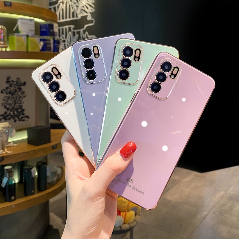 Ốp Điện Thoại Mạ Điện Viền Thẳng Cho OPPO Reno4 6Z
