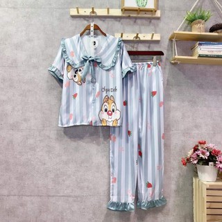 Bộ Pijama cộc dài tiểu thư