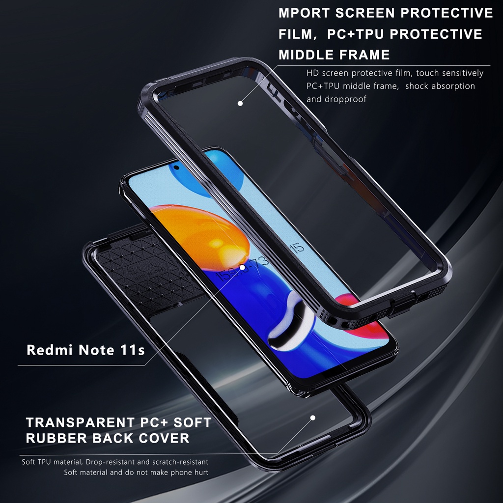 Ốp Điện Thoại Trong Suốt Chống Thấm Nước IP68 2M Cho Xiaomi Redmi Note 11 Pro 11s