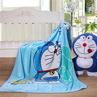 Chăn bông mềm hình doraemon hello kitty 100 * 140cm