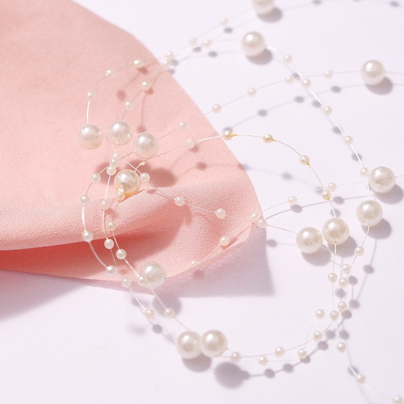 Cuộn dây hạt trai nhân tạo trang trí cô dâu cuộn 60m