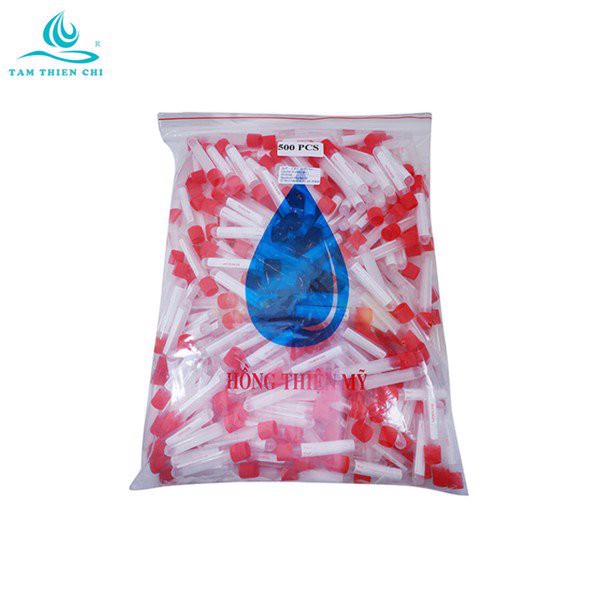 Ống nghiệm nhựa PP dùng quay ly tâm có nhãn có nắp 5ml Hồng Thiện Mỹ túi 500 cái