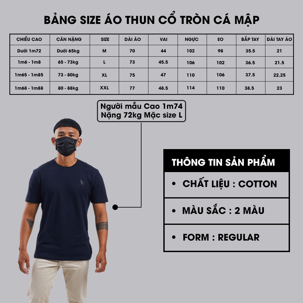Áo thun Nam Freddo phông trơn cổ tròn form rộng vải cá mập dệt tổ ong thoáng mát dày dặn 2 màu | BigBuy360 - bigbuy360.vn