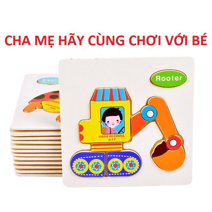 [Mã LIFETOYS1 giảm 30K đơn 99K] Đồ chơi tranh ghép gỗ nổi 3D đáng yêu cho bé