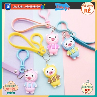 Móc khoá lợn Hồng kèm dây móc giá sỉ