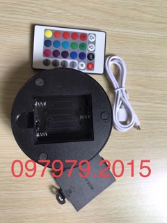 Đế Đèn Led 3D - Có Remote