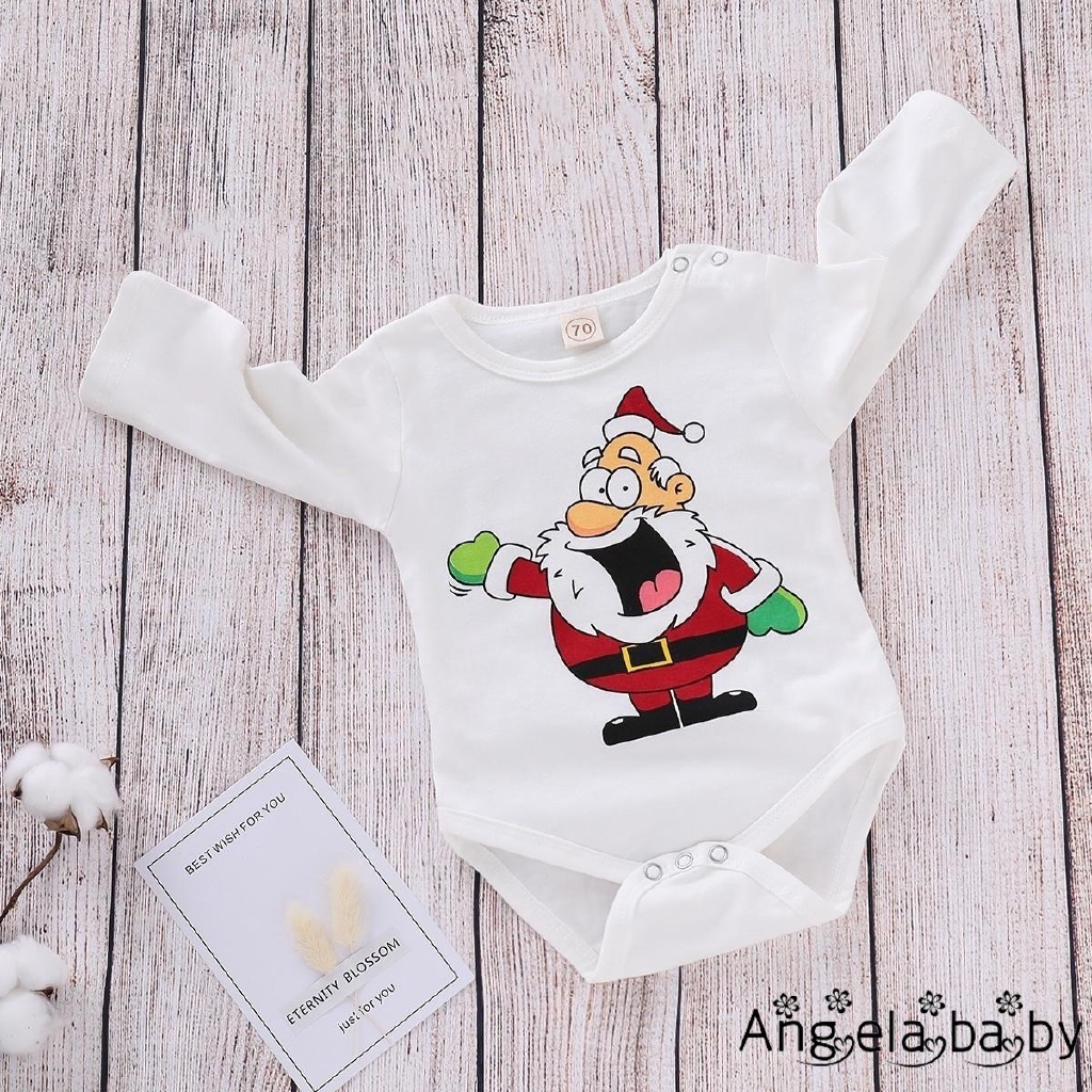 Áo liền quần tay dài in hình ông già Noel cho bé trai